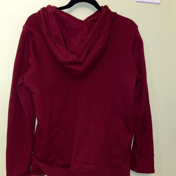 Burgundy Adidas Hoodie Size:M - Picture 3 of 4
